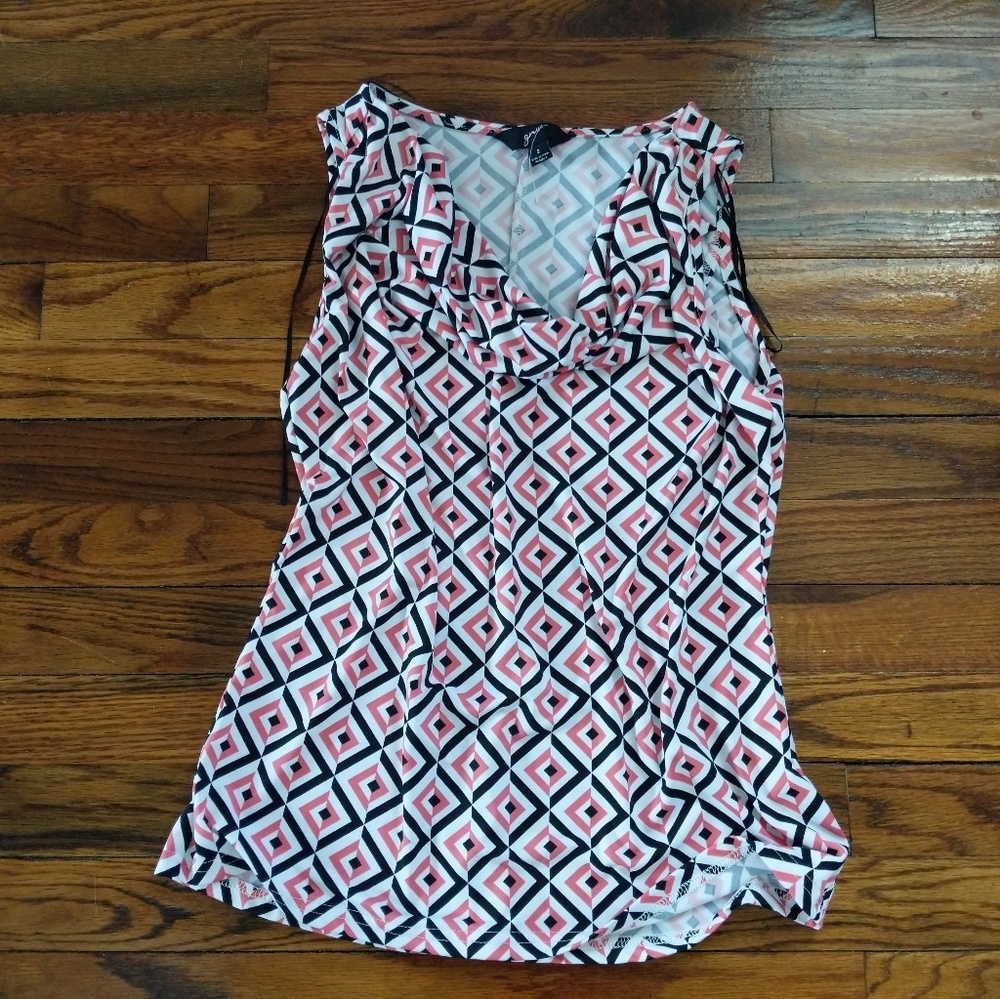 Geometric sleeveless blouse